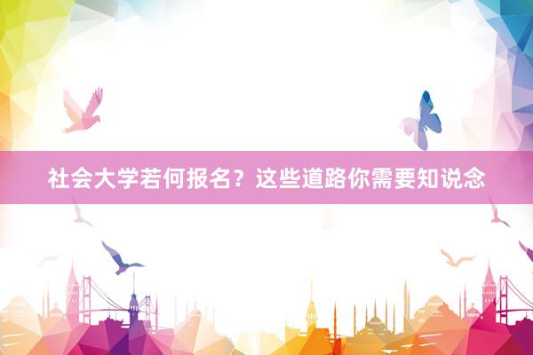 社会大学若何报名？这些道路你需要知说念